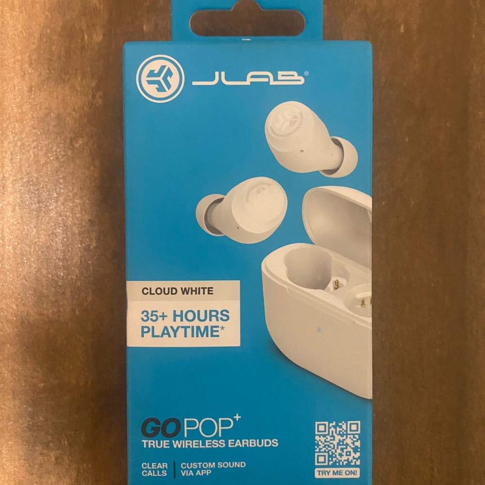 JLab GO POP+ True Wireless Earbuds - Cloud White